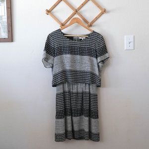 Madewell Silk Two Piece Dress in Hashtag Stripe